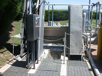 Operational bar screens removing debris from wastewater