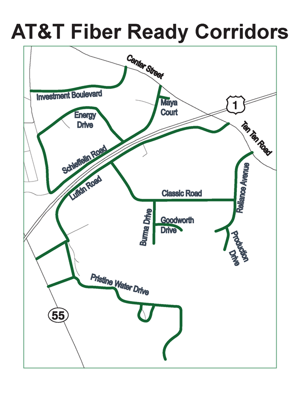 ATT Fiber Ready Corridors map