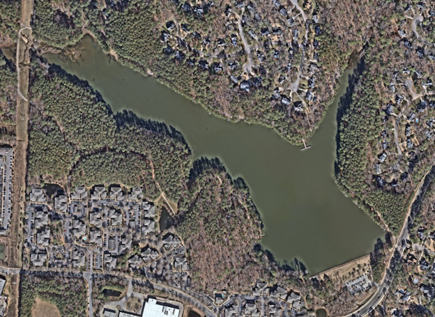 aerial image of Lake Pine